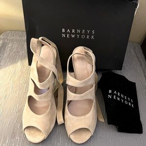 Barneys New York Milano Suede Tie Up Heels
